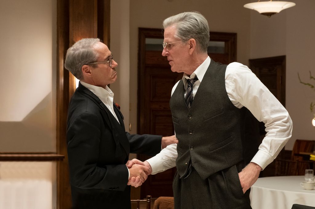 Robert Downey Jr is Lewis Strauss and Matthew Modine is Vannevar Bush in OPPENHEIMER