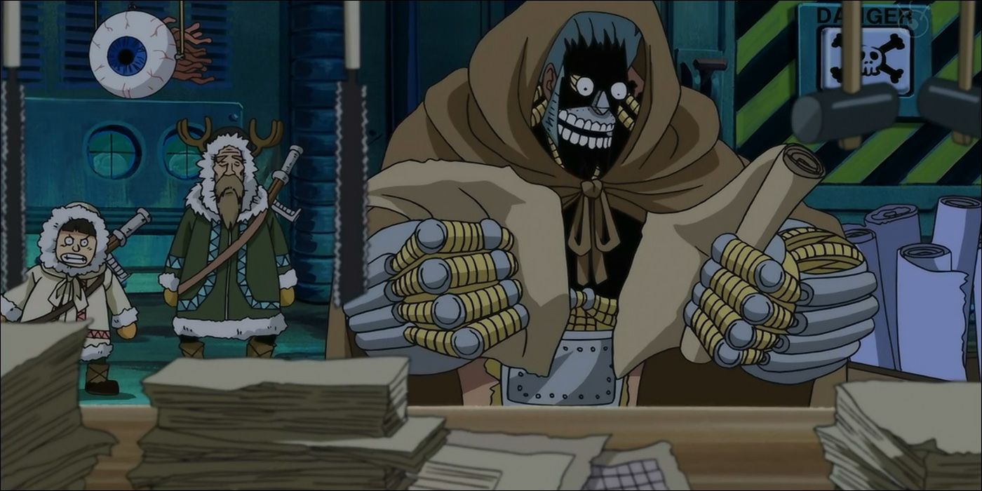 Franky in Vegapunk's lab in One Piece.