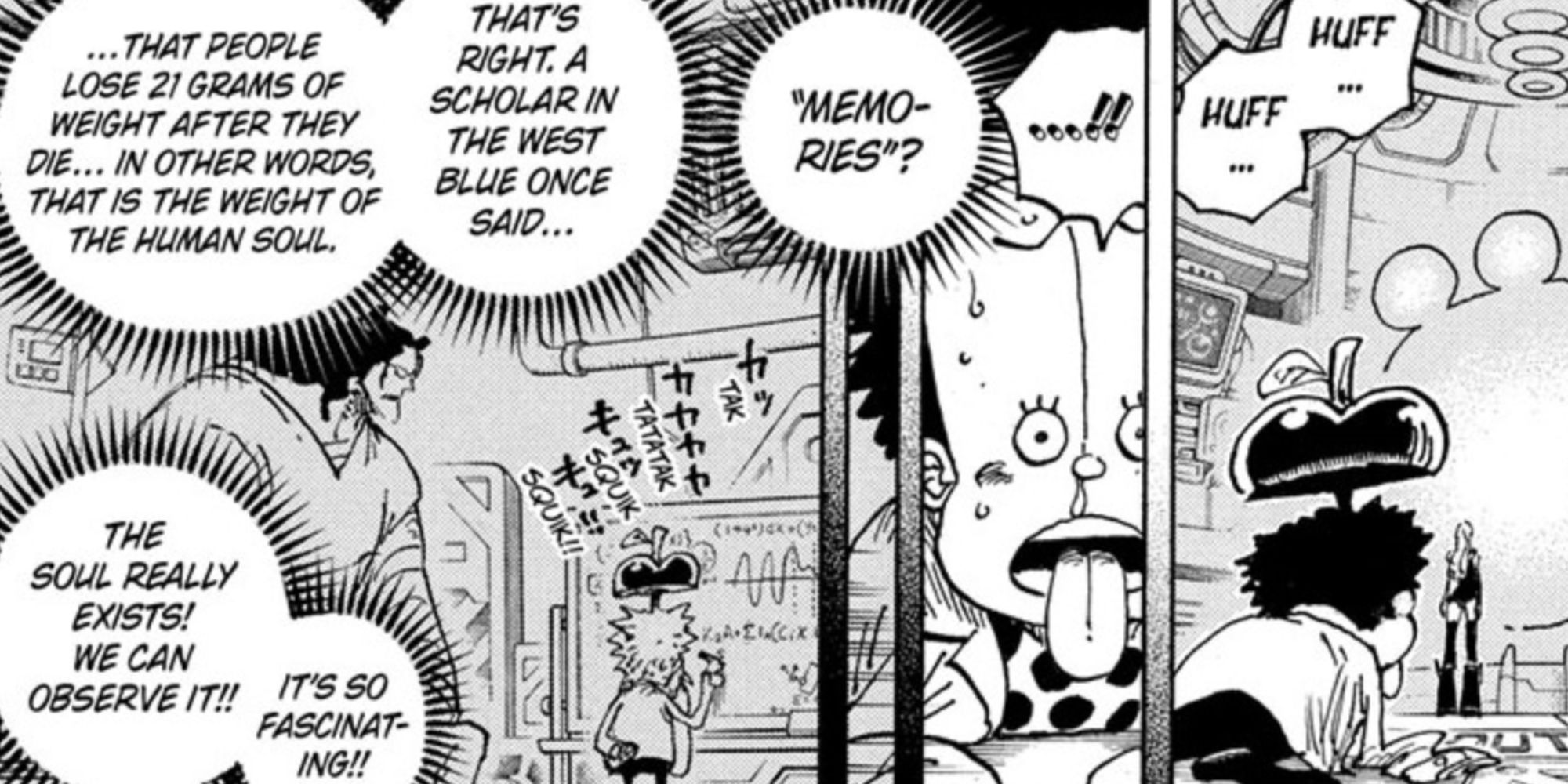 Vegapunk experiments with the human soul in One Piece manga.