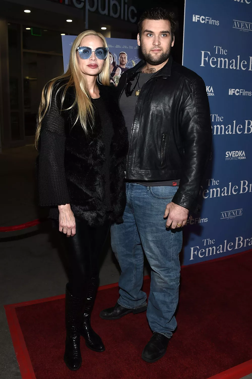 Actress Christina Fulton (L) and actor Weston Cage arrive at the premiere of IFC Films' "The Female Brain" at the ArcLight Hollywood on February 1, 2018