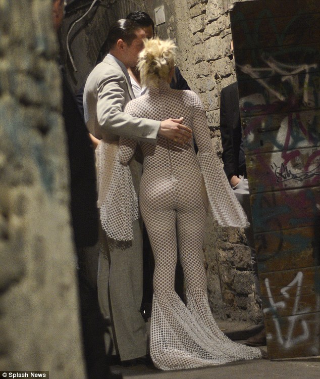 Just a casual night out: Gaga certainly dressed to impress for her visit to Perugia's historical center