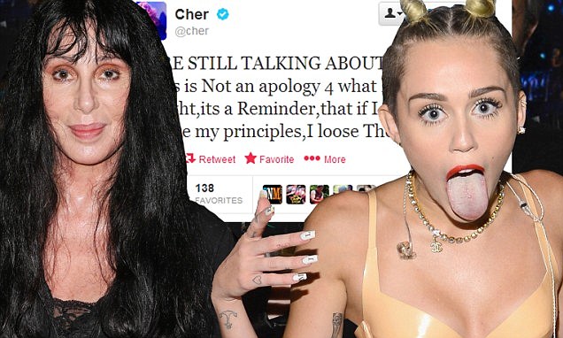 Ashamed' Cher backtracks over harsh Miley Cyrus criticisms and says star  was 'brilliant' | Daily Mail Online