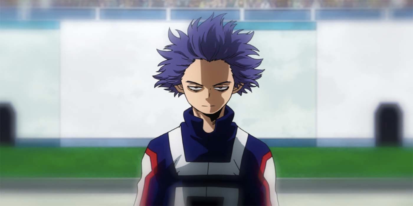 Hitoshi Shinso Facing Izuku Midoriya In The Sports Festival In My Hero Academia.