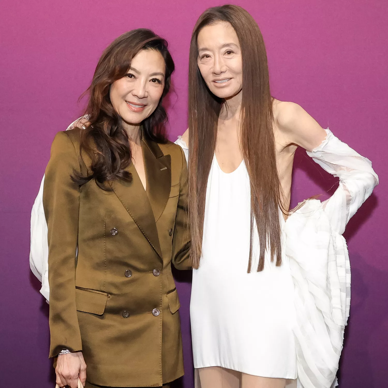 Michelle Yeoh and Vera Wang attend the TAAF Heritage Month Awards Dinner at The Glasshouse on May 02, 2024 in New York City. 