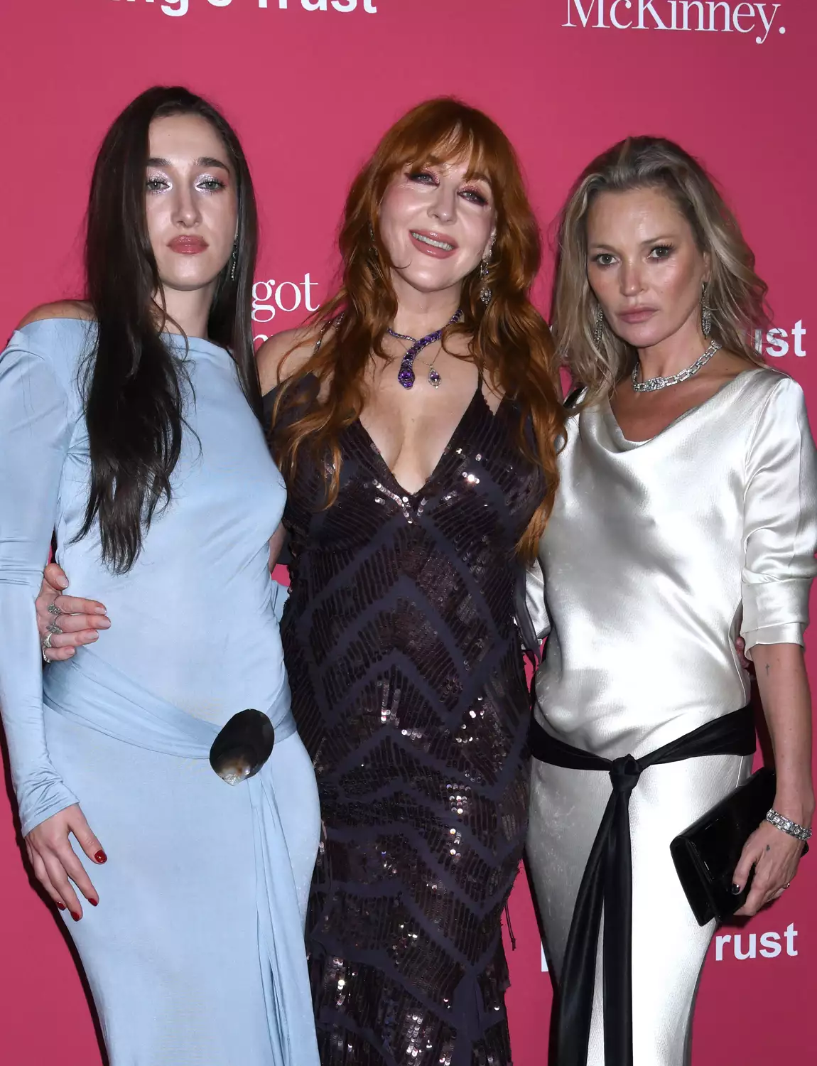  Bella Tilbury, Charlotte Tilbury and Kate Moss attend The King's Trust Global Gala 2024 at Cipriani South Street in New York.