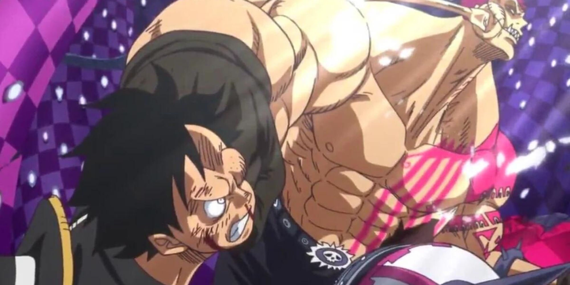 Monkey D. Luffy and Charlotte Katakuri in One Piece