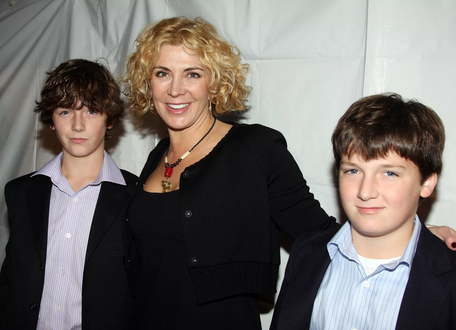 Natasha Richardson and her sons Micheal Neeson and Daniel Neeson attend the "Billy Elliot The Musical" opening night on Broadway on November 13, 2008 in New York City. 