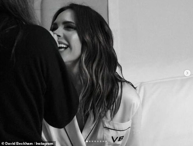 Gushing: David, 47, paid tribute to his wife Victoria Beckham , 48, mother Sandra and mother-in-law Jackie Adams with a slew of snaps for Mother's Day