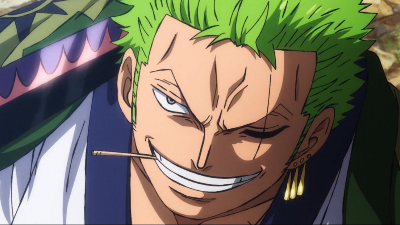 roronoa zoro in one piece wearing his samurai robes.