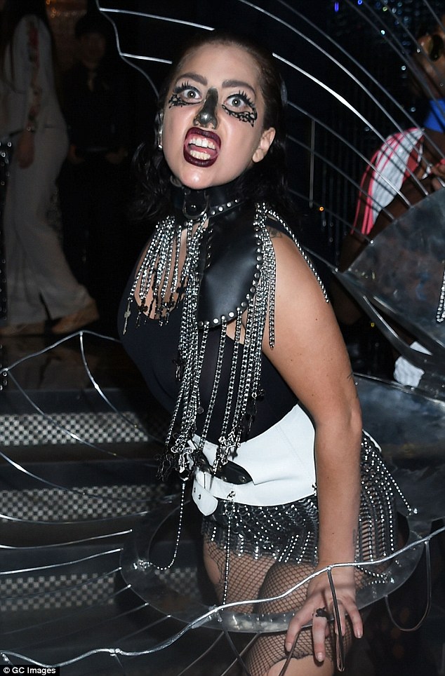 All made up and ready to go: Gaga ensured she was  her usual striking self during her visit to the Ele Tokyo club