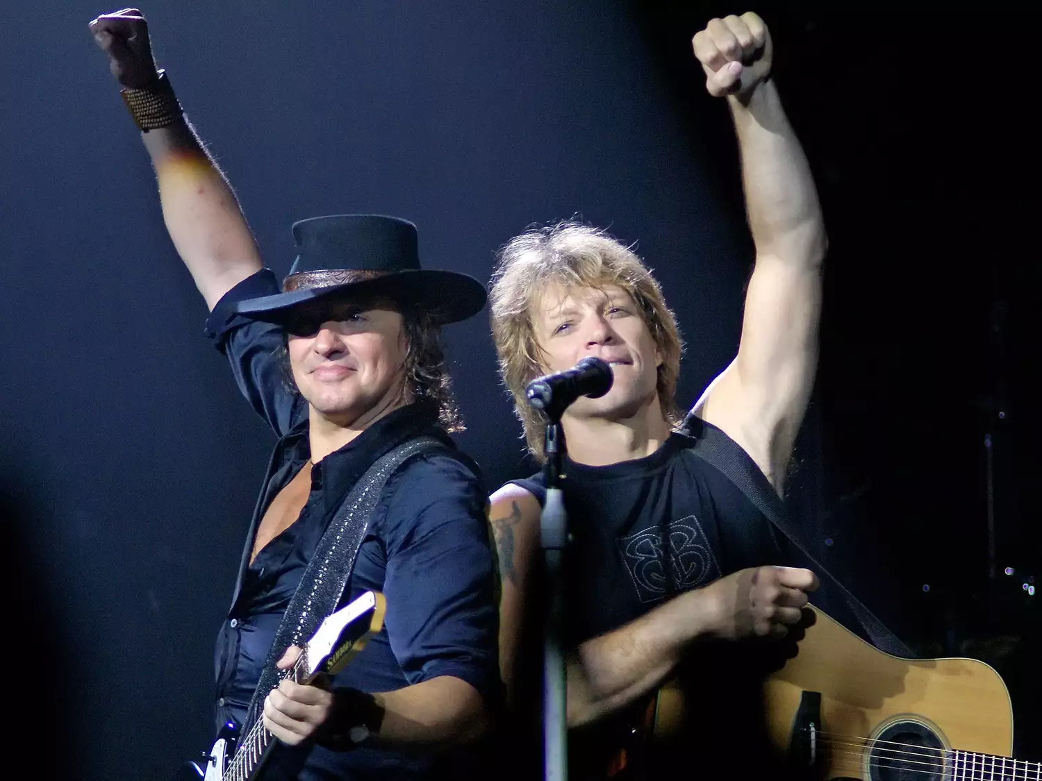 Jon Bon Jovi and Richie Sambora and the band Bon Jovi perform at Summerfest in Milwaukee, WI on July 5, 2007..