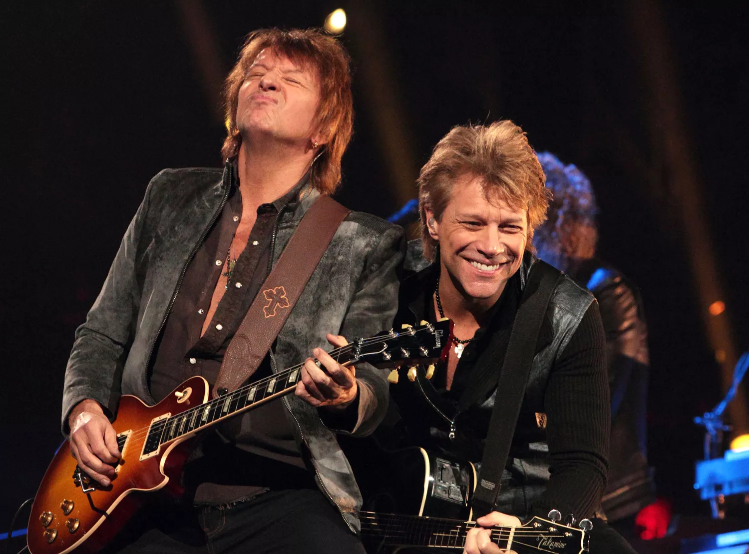 Richie Sambora and Jon Bon Jovi Bon Jovi in concert on Because We Can Tour at Verizon Center, Washington DC, America - 10 Feb 2013