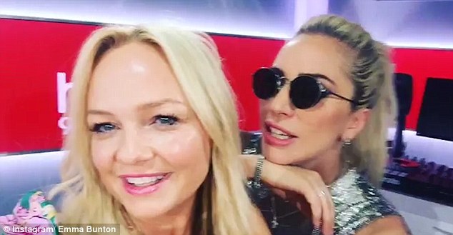 Close pals: Gaga caught up with Emma Bunton on her Heart radio show 