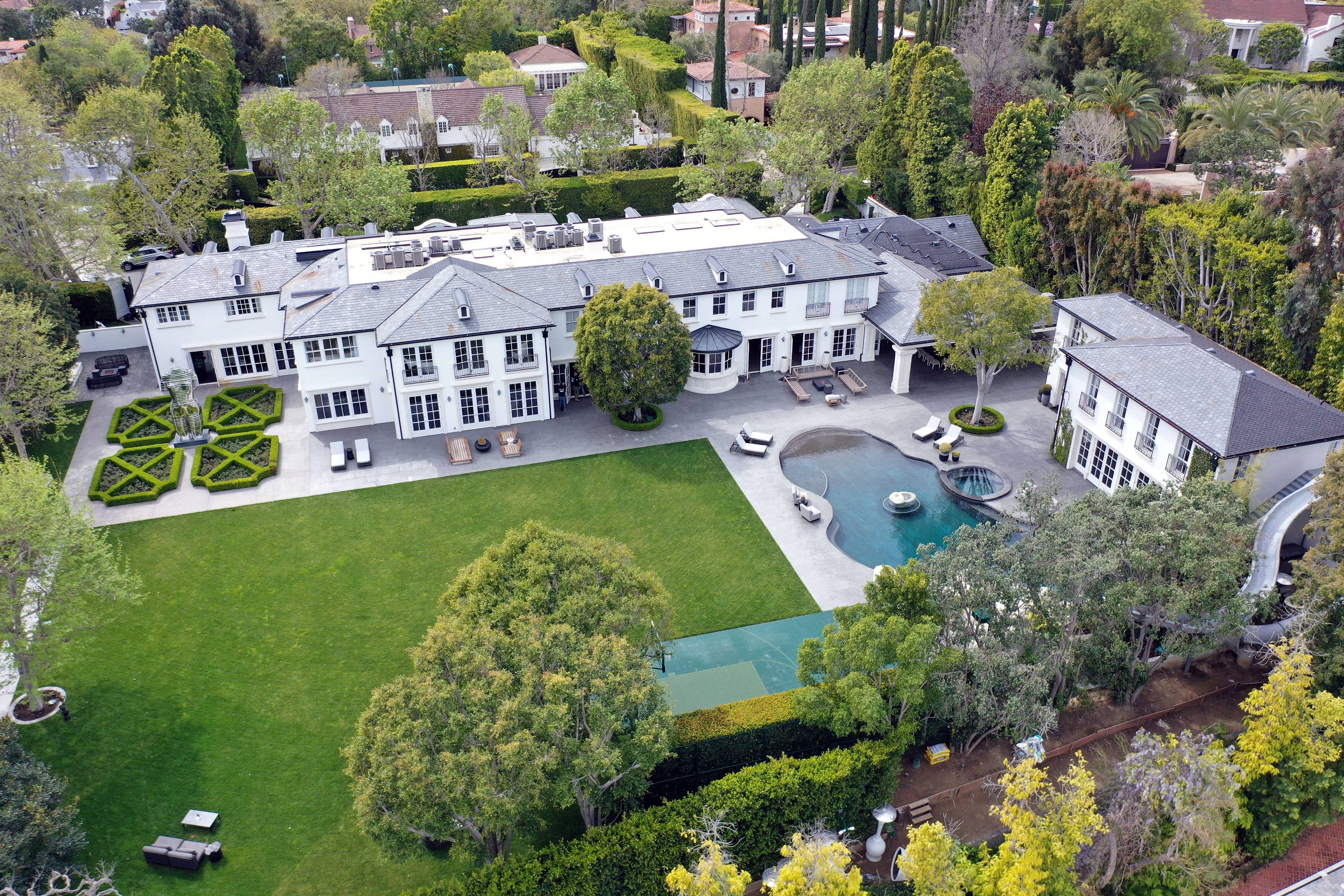 aerial shot of sean combs' la mansion