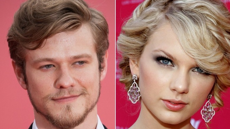 Lucas Till and Taylor Swift posing