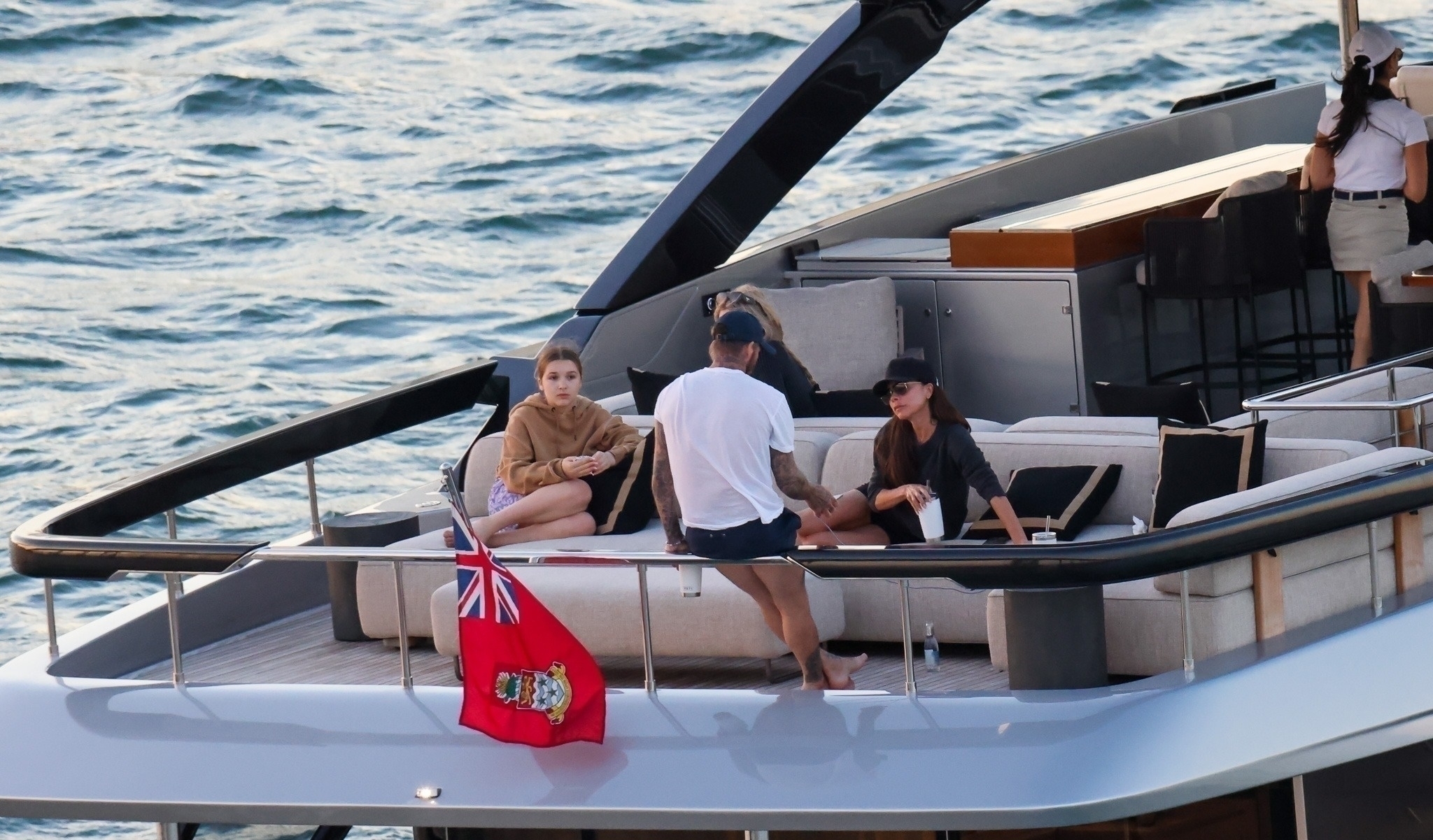 On Thursday, David and Victoria were spotted soaking up the sun on their £5million family yacht