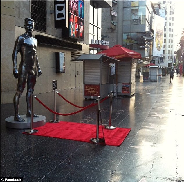 Rolling out the red carpet: A statue has also been unveiled in Los Angeles