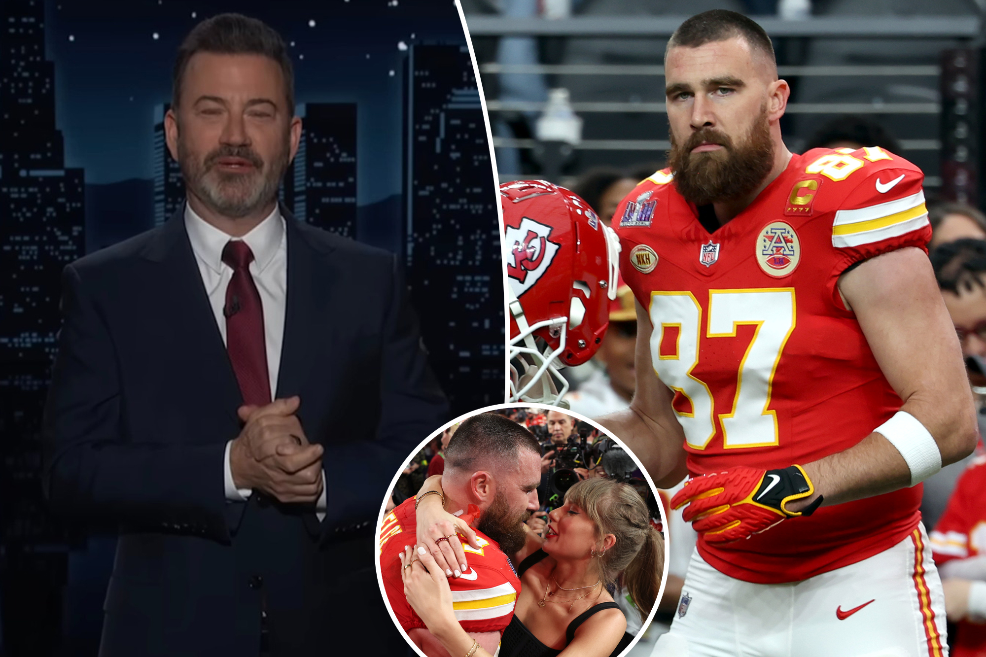 Jimmy Kimmel calls Travis Kelce Taylor Swift's 'broke boyfriend'