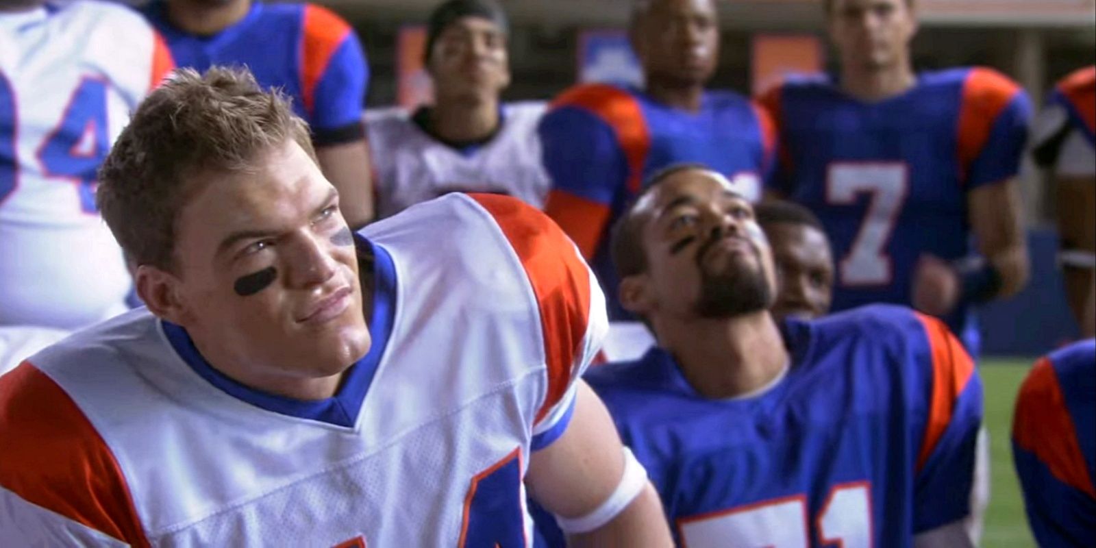 Alan Ritchson as Thad Castle in Blue Mountain State season 1, episode 1.