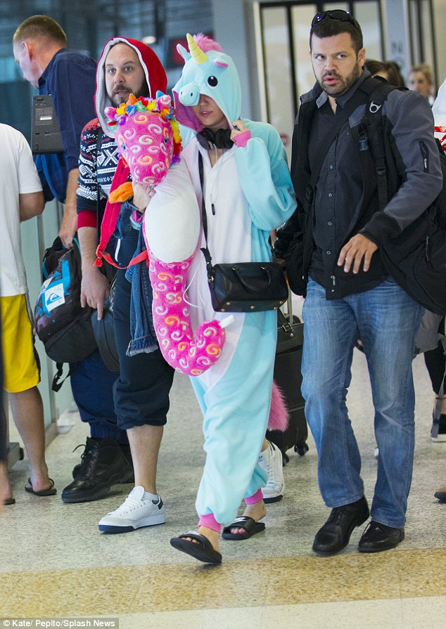 Unicorn love! The singer has been spotted wearing her uniform onesie before, clearly a go-to comfort look