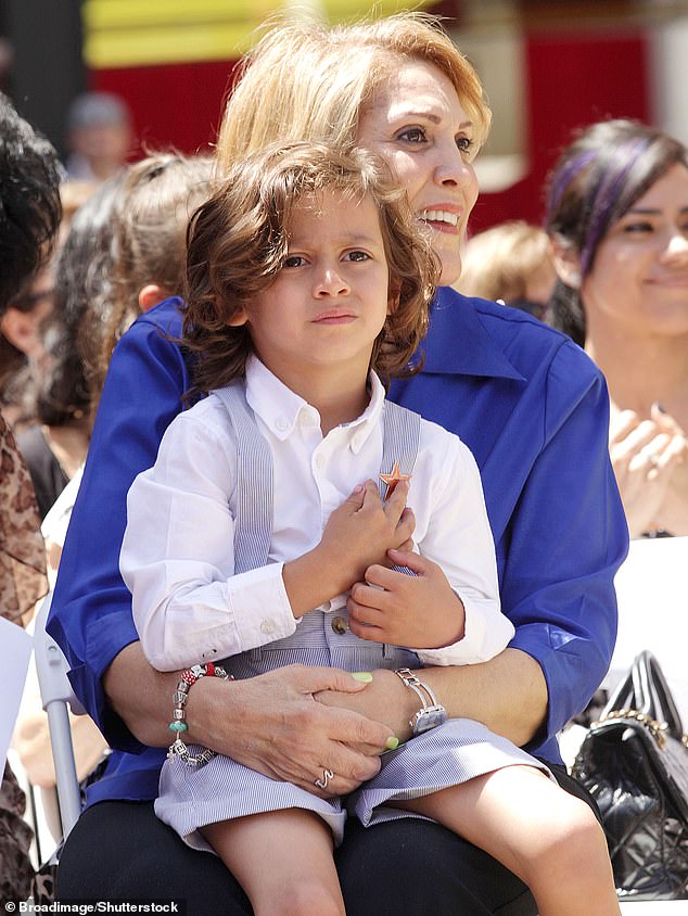 Guadalupe and Max when Lopez was honored with a star on the Hollywood Walk of Fame, Los Angeles in 2013