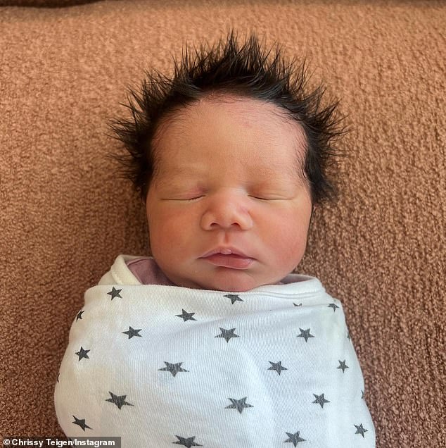 Meet Wren! Chrissy shared this adorable photo of her newborn son Wren