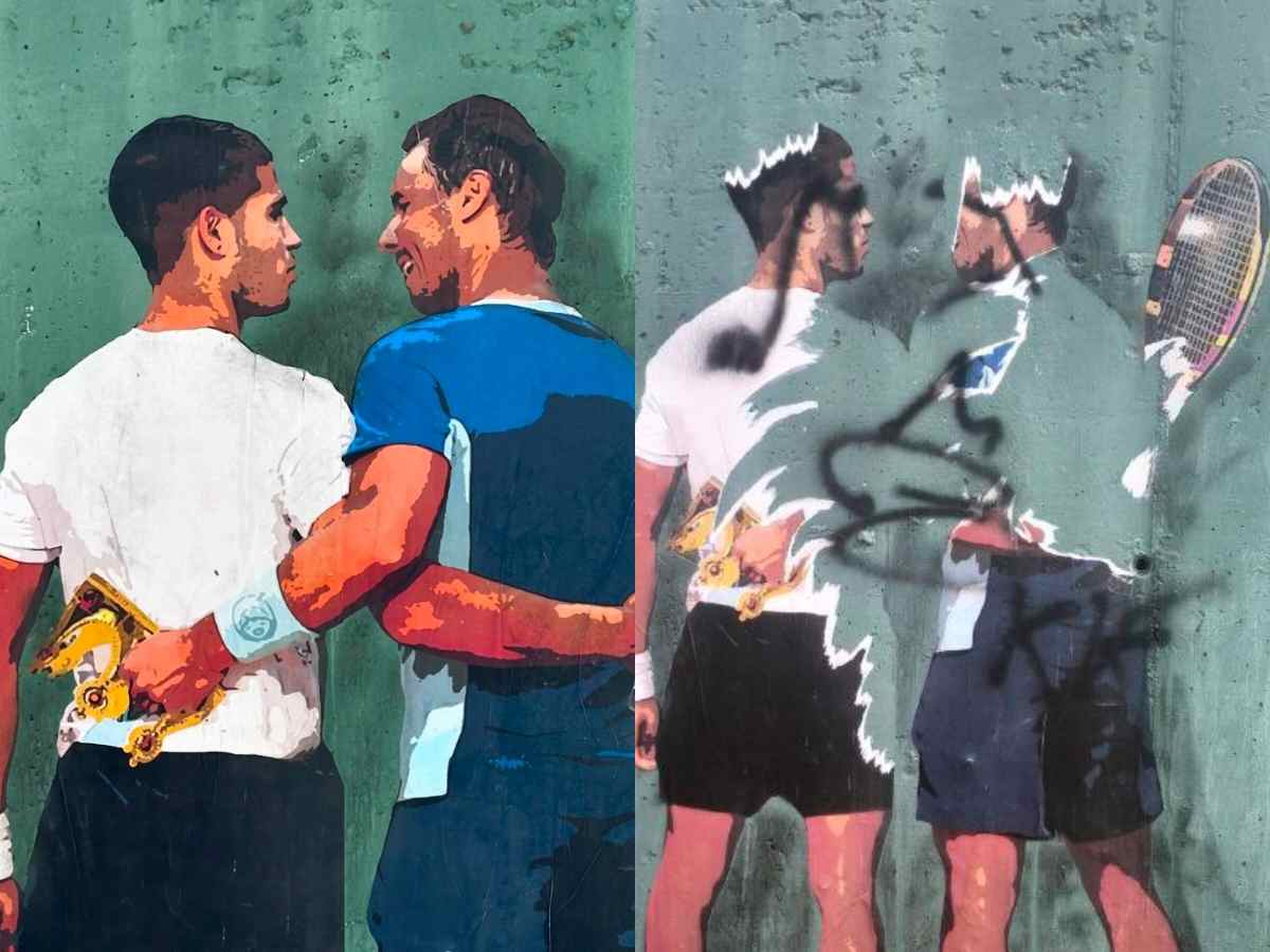 “Djokovic’s fan certainly,” Rafael Nadal and Carlos Alcaraz’s mural in Madrid destroyed after one day, fans react