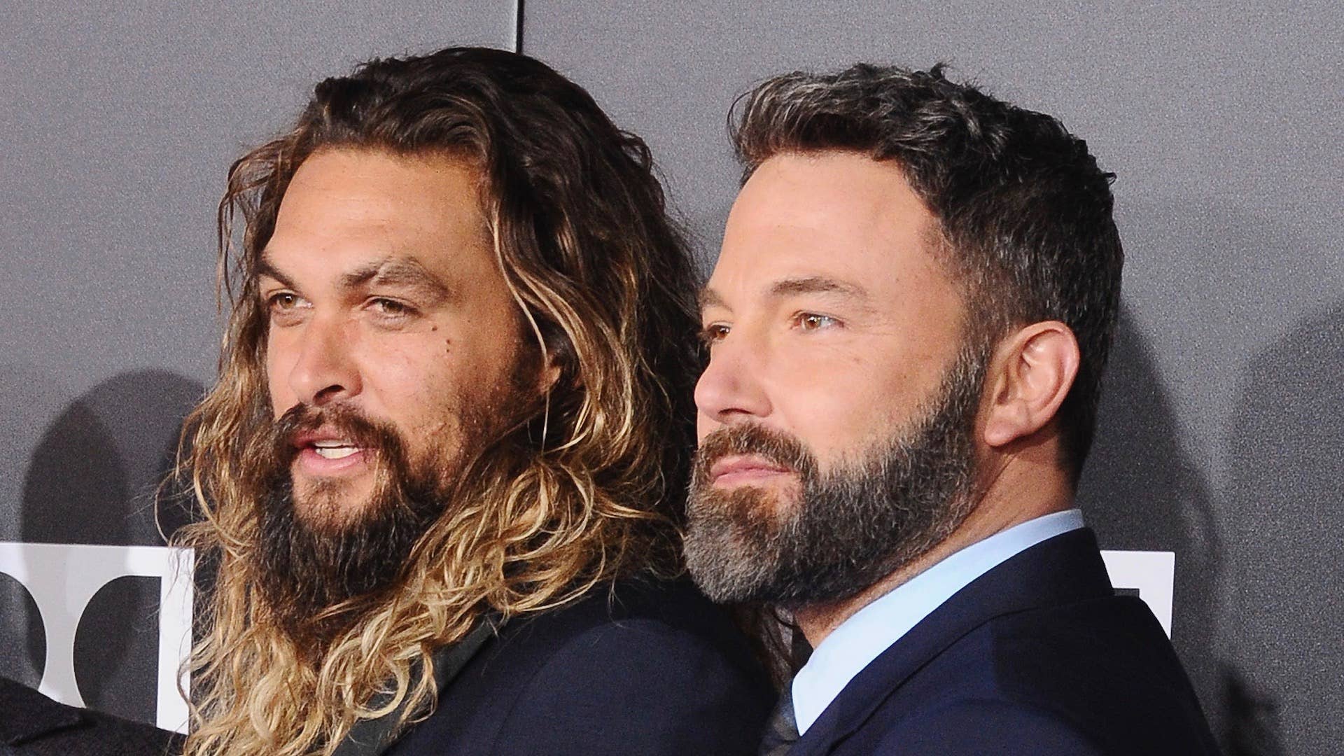 Jason Momoa and Ben Affleck attend the Los Angeles Premiere of Warner Bros. Pictures' "Justice League"