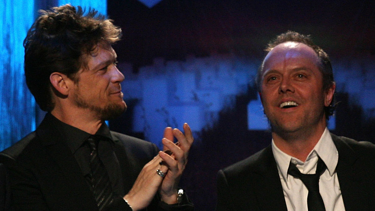 Jason Newsted with Lars Ulrich