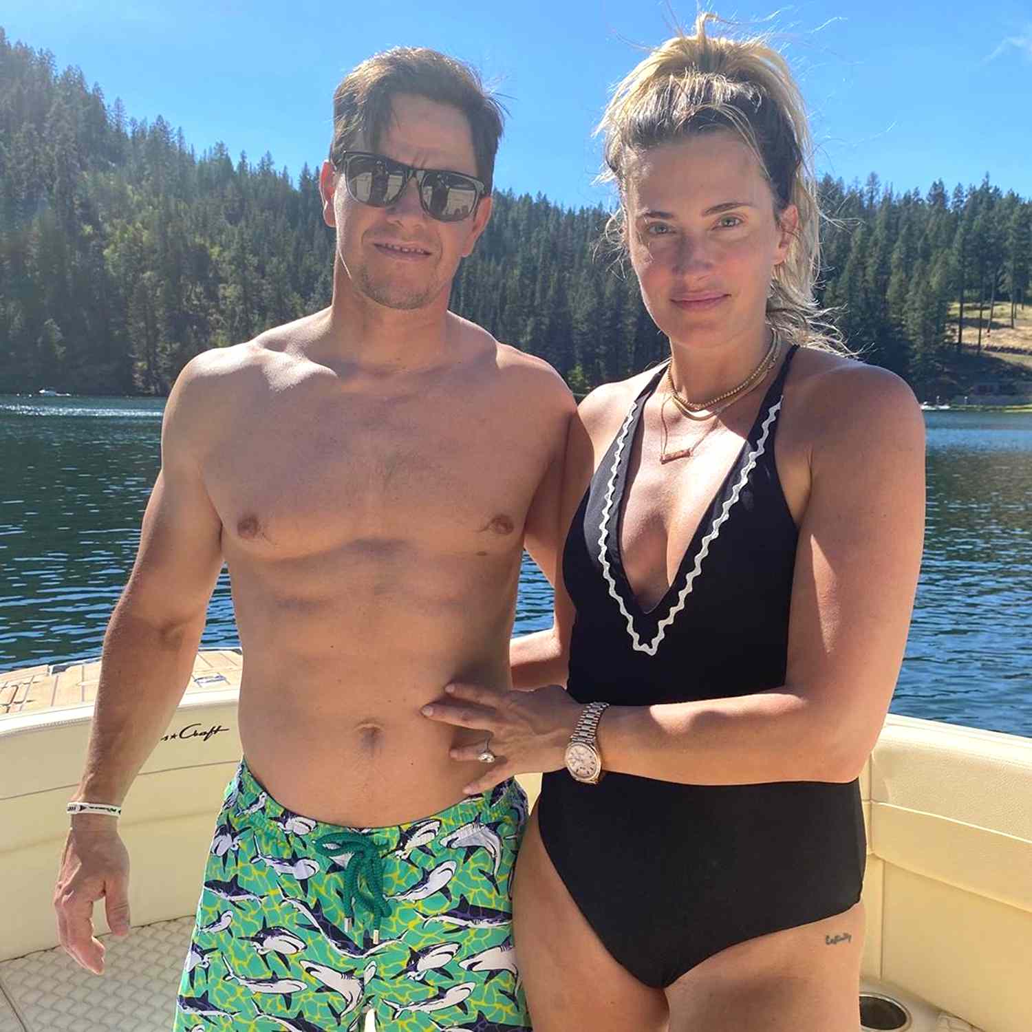 Mark Wahlberg Shows Off His Ripped Abs in Sweet Photo with Wife Rhea Durham