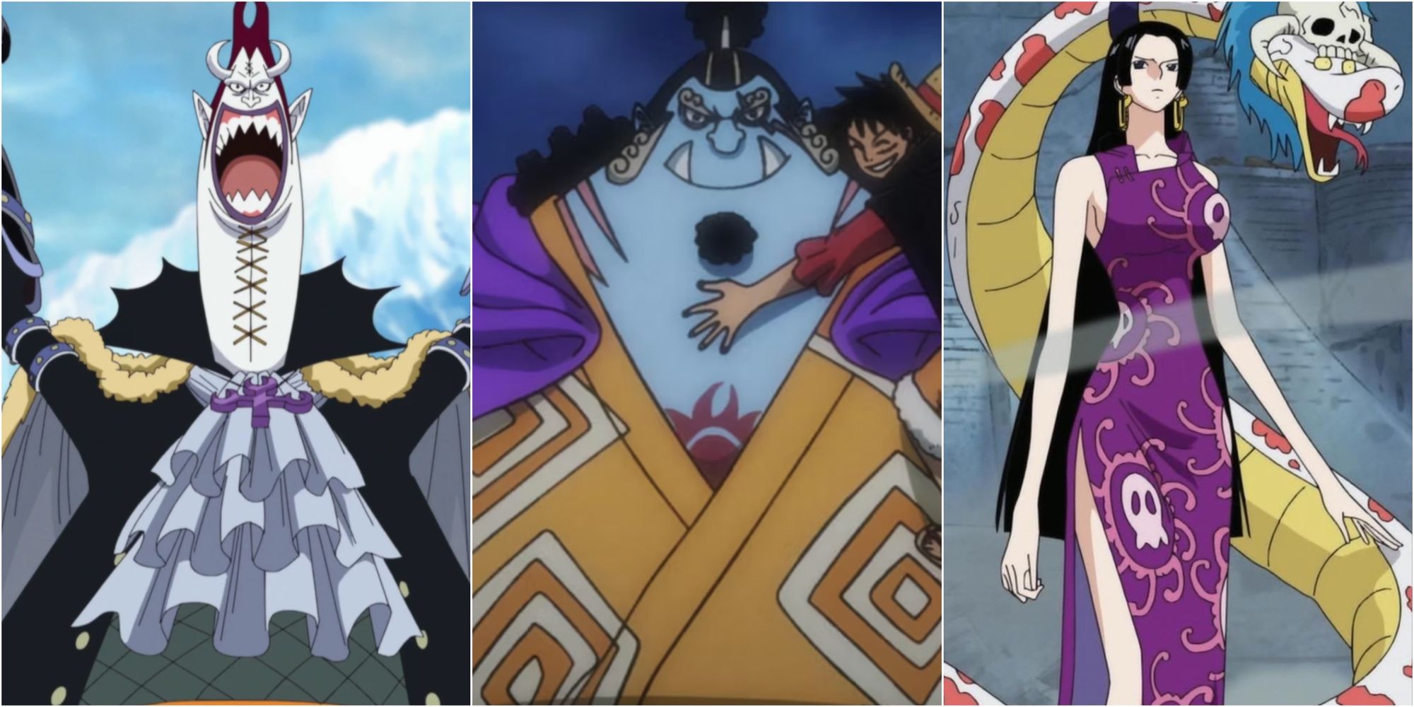 Gecko Moria, Jinbe and Boa Hancock 