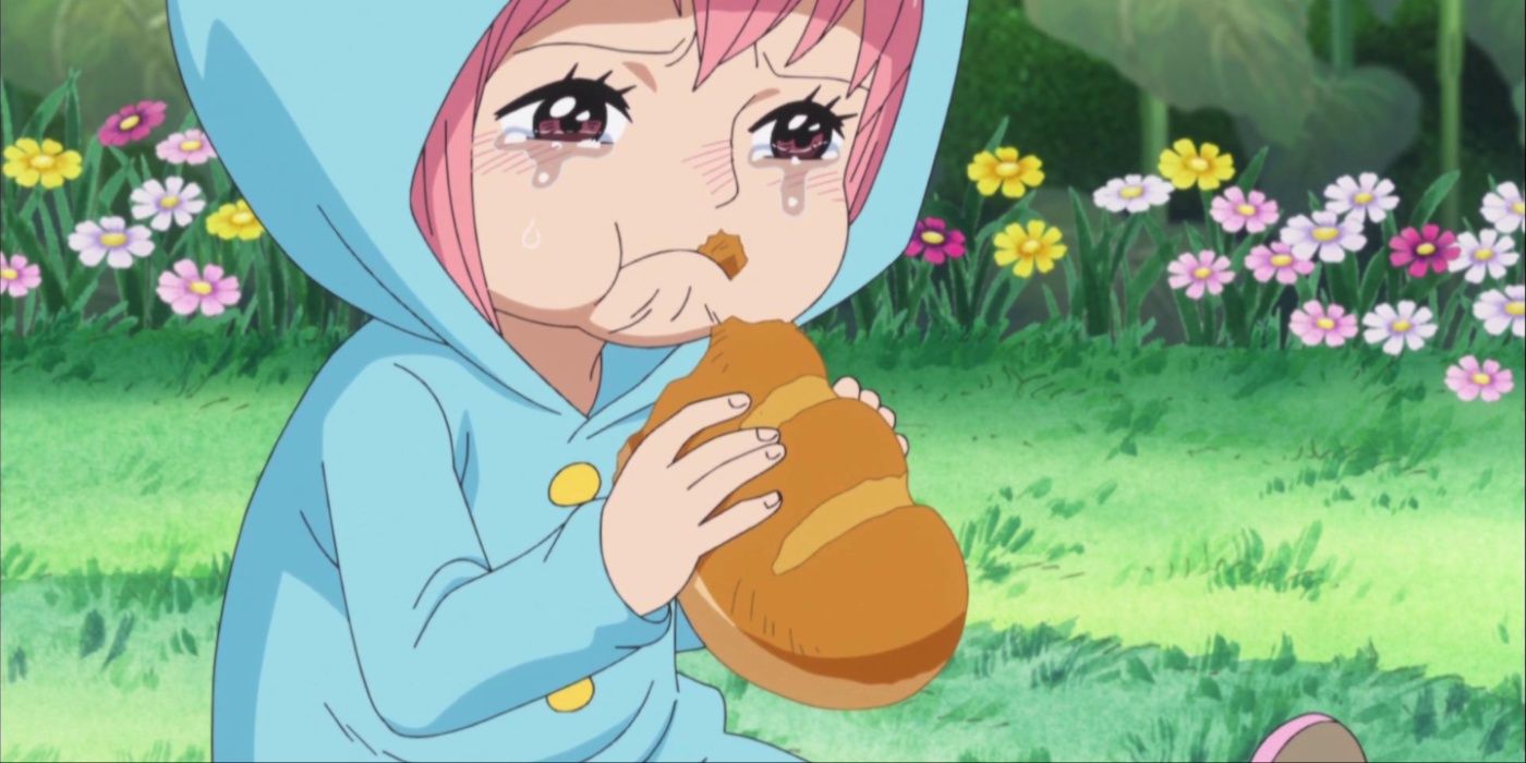 Child Rebecca crying in One Piece