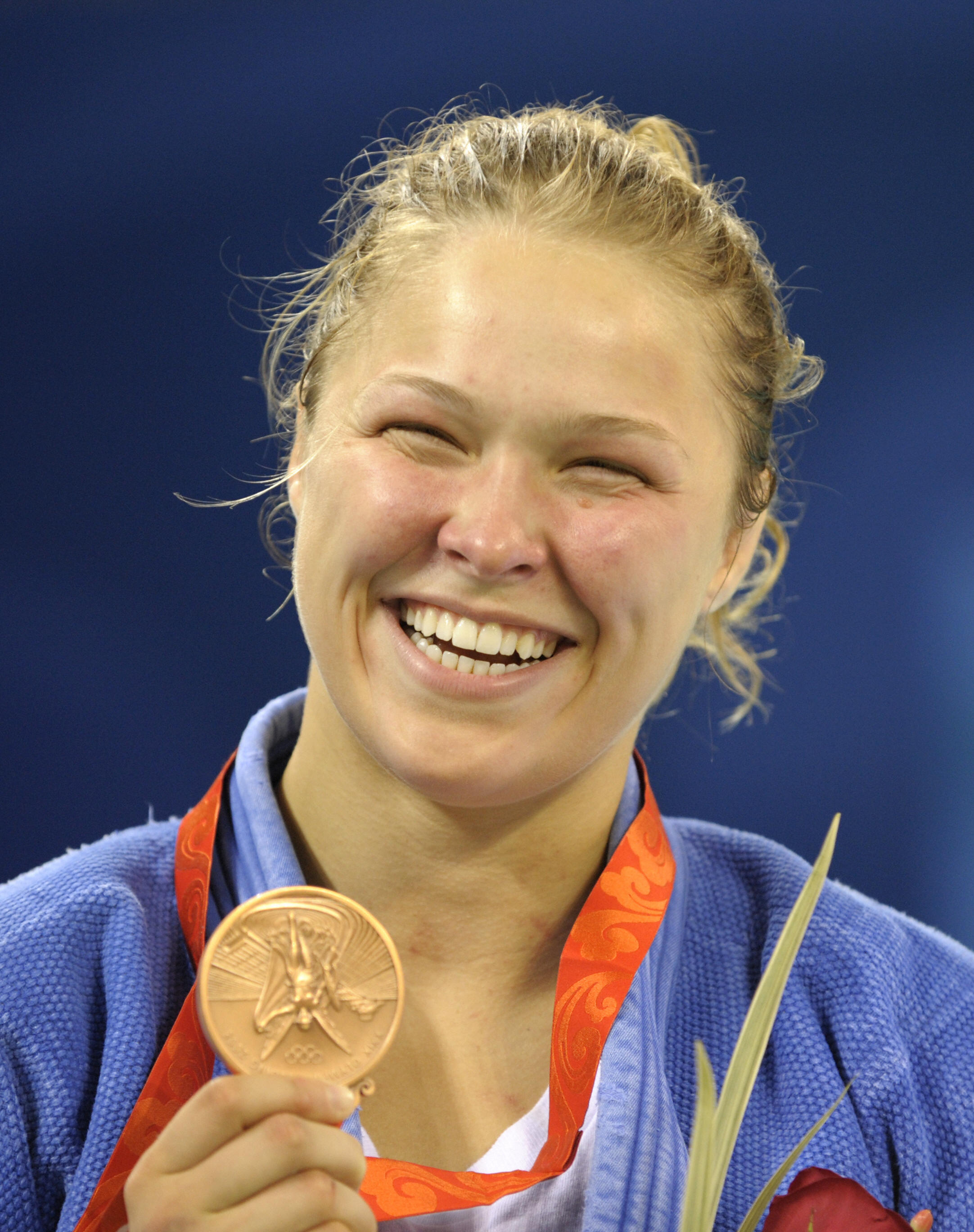 Rousey made history at the 2008 Olympics