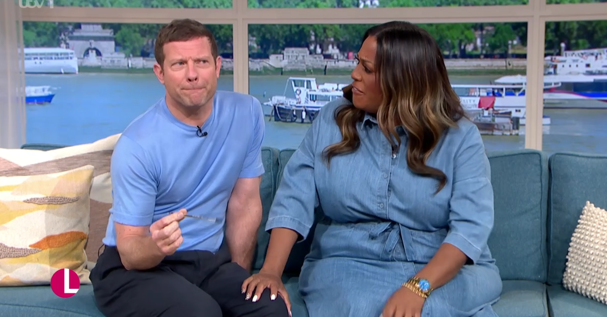 Alison with Dermot O'Leary on This Morning on Friday