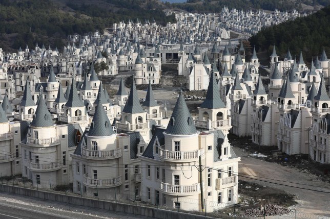 A photo shows hundreds of houses part of the Sarot Group's Burj Al Babas project on December 15, 2018 close to the town centre of Mudurnu in the Bolu northwestern region. - The project to build 732 villas and a shopping centre -- which began in 2014 -- encountered difficulties as Sarot Group applied for bankruptcy protection. Sarot Group made the decision to apply for bankruptcy protection after some of their Gulf customers could not pay for the villas they had bought as part of the $200 million (175 million euros) project, Sarot's deputy chairman, Mezher Yerdelen, said. The villas are worth between $400,000 to 500,000 each. (Photo by Adem ALTAN / AFP)ADEM ALTAN/AFP/Getty Images