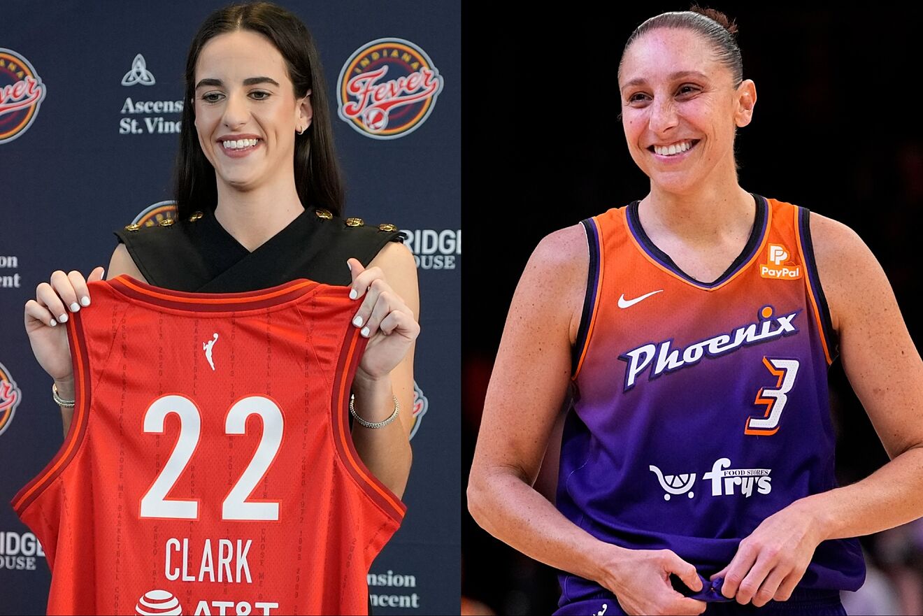 Indiana Fever star Caitlin Clark and Phoenix Mercury legend Diana...