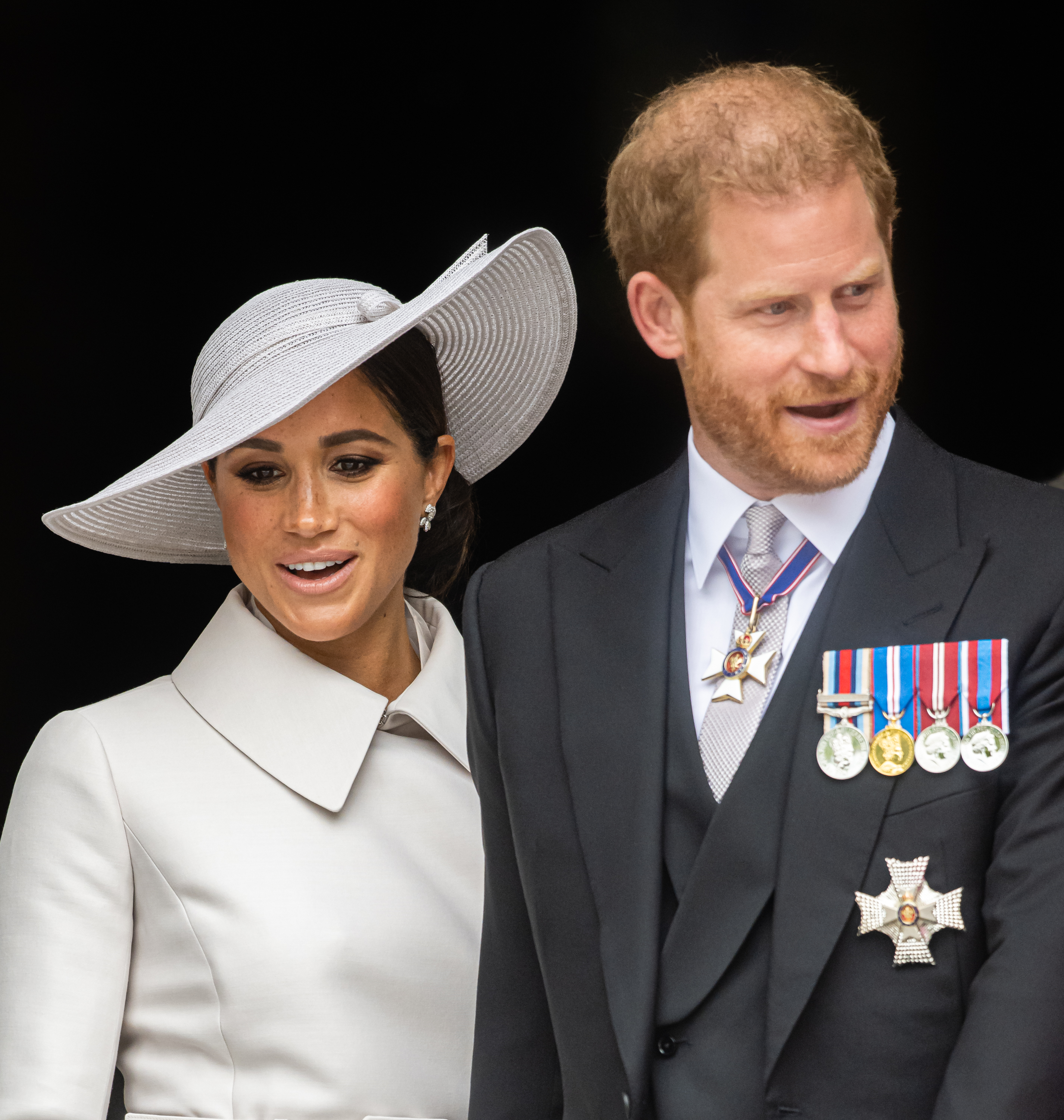 The last time Harry and Meghan were at St Paul's Cathedral, pictured here at the late Queen's Platinum Jubilee, they were booed