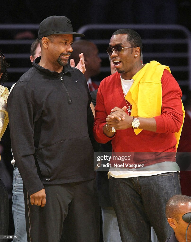 Denzel Washington and Sean 'P. Diddy' Combs attend the Los Angeles... News Photo - Getty Images