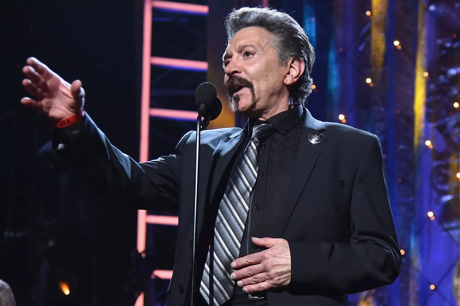 CLEVELAND, OH - APRIL 14: Inductee Alec John Such of Bon Jovi speaks onstage during the 33rd Annual Rock & Roll Hall of Fame Induction Ceremony at Public Auditorium on April 14, 2018 in Cleveland, Ohio. (Photo by Theo Wargo/Getty Images For The Rock and Roll Hall of Fame)