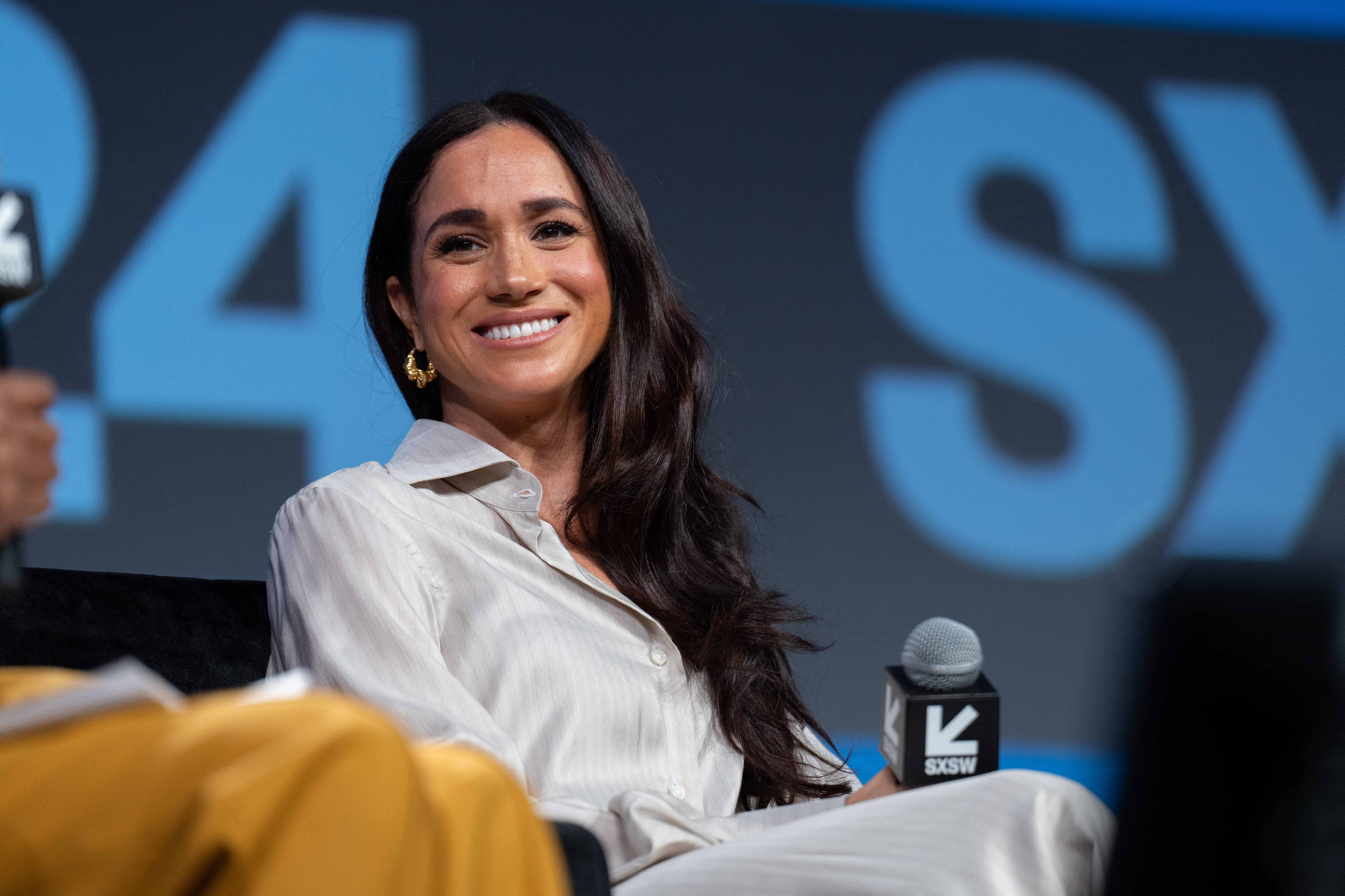 Meghan Markle, 42, appeared on the IWD panel alongside other famous and inspiration women