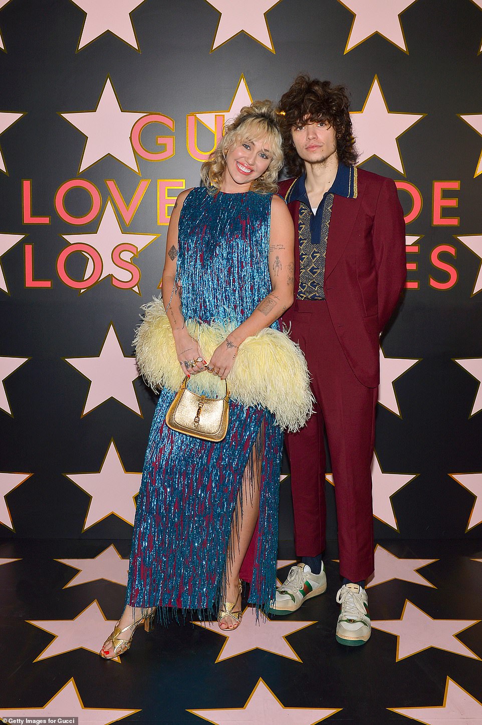 Start: The pair were first spotted getting cozy In Nashville, Tennessee as far back as July, and attended the Gucci fashion show together in November; pictured November 2, 2021 at the Gucci Love Parade in Los Angeles