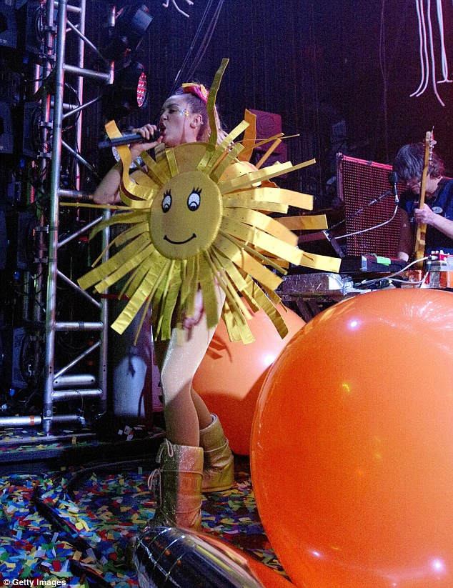 What a performance: Miley has been joined on the tour by her friends and album collaborators The Flaming Lips