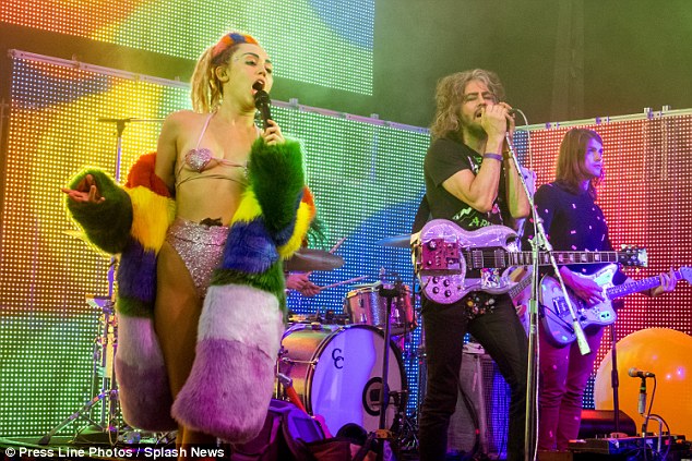 Old pals: Miley joined her regular collaborators the Flaming Lips for a few tracks