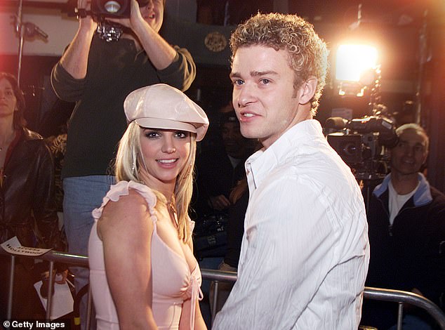 Britney Spears and boyfriend Justin Timberlake arrive at the premiere of her movie "Crossroads" at the Mann Chinese Theatre in Hollywood, Ca., Feb. 11, 2002