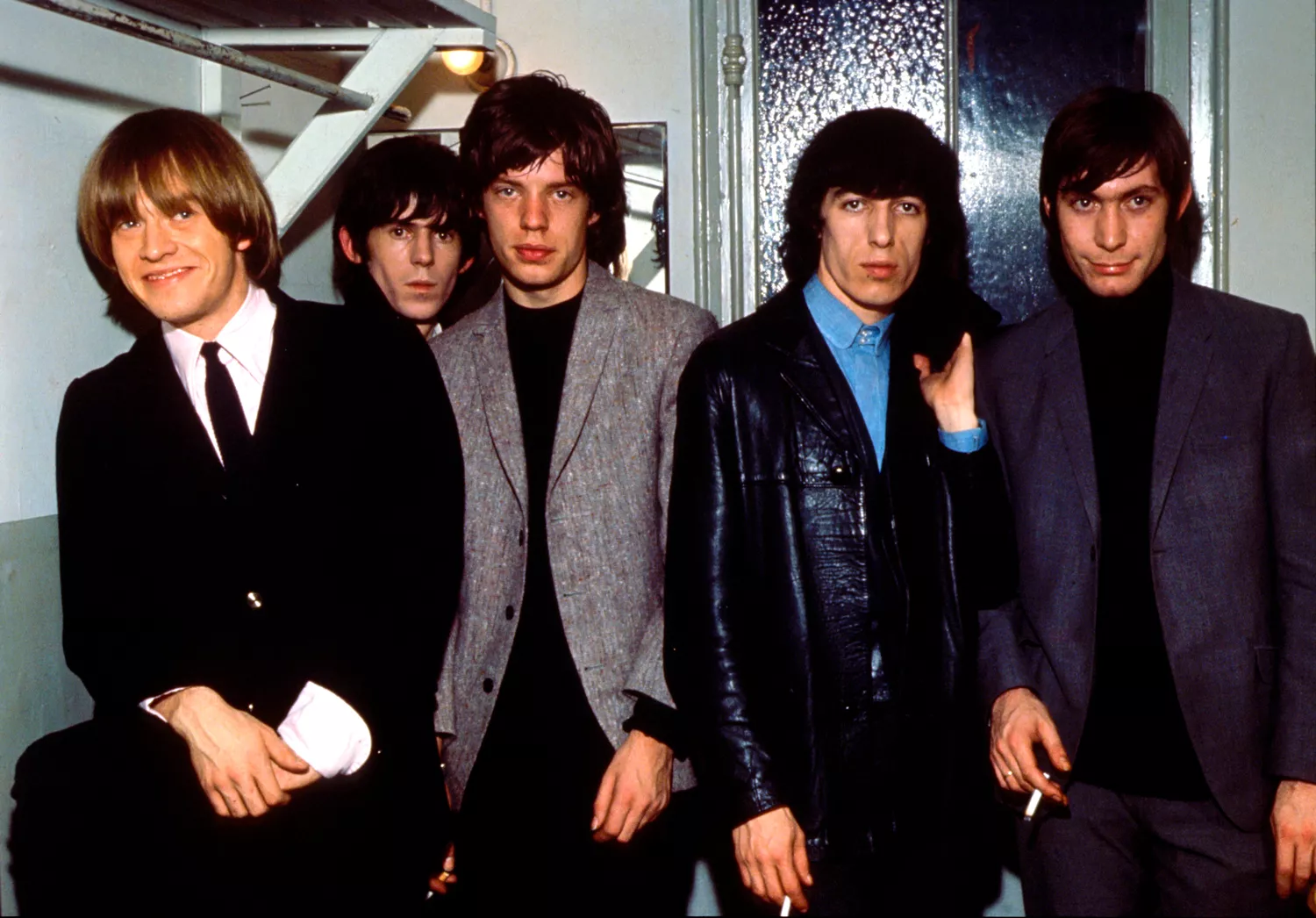 The Rolling Stones taken in the 1960s, from left to right, Brian Jones, Keith Richards, Mick Jagger, Bill Wyman and Charlie Watts