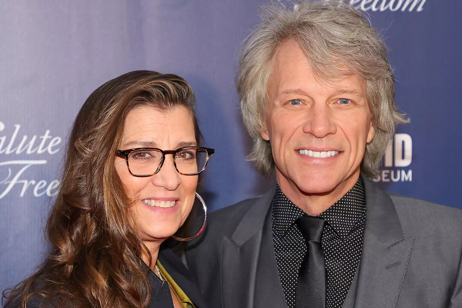 Dorothea Hurley and Recipient of the Intrepid Lifetime Achievement Award Jon Bon Jovi attend as Intrepid Museum hosts Annual Salute To Freedom Gala on November 10, 2021 in New York City.