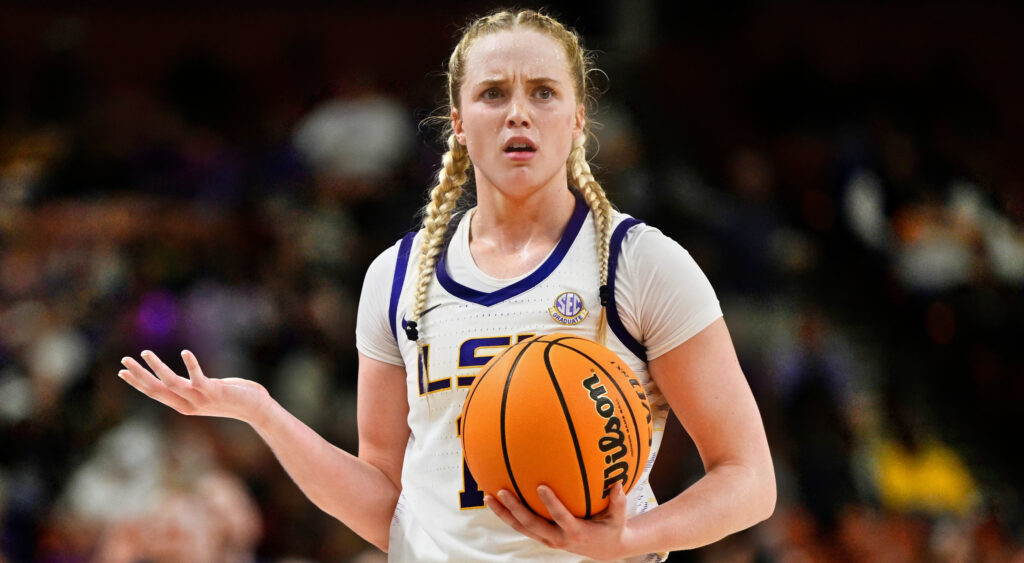 Hailey Van Lith holding basketball