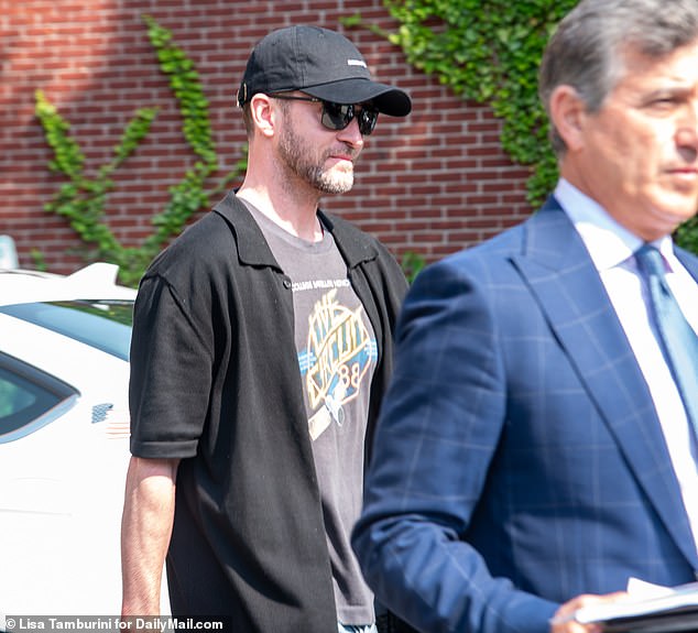 The 43-year-old star was pictured looking exhausted after his arraignment on Tuesday morning in Sag Harbor