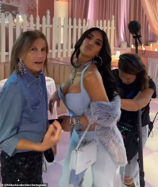 Kim Kardashian let loose at sister Khloe Kardashian 's 40th birthday bash on Saturday, appearing tipsy and impressing everyone with her incredible dance moves