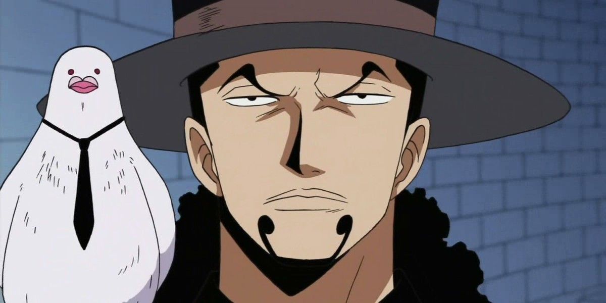 Rob Lucci from one piece with his pigeon.